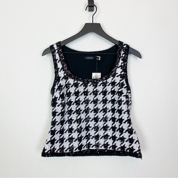 Lauren Ralph Lauren Sequined Houndstooth Tank Top - Picture 4 of 9